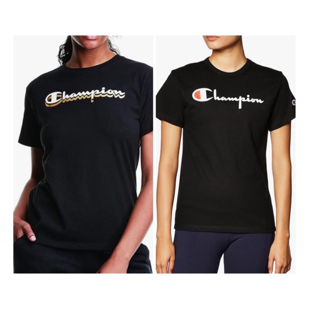 2 Black Champion T-Shirts. Size Medium. NWT